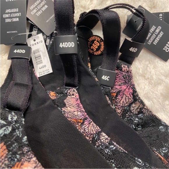 Torrid Floral Lace Lightly Lined 360° Smoothing™ Everyday Wire-Free Bra NWT - Picture 8 of 9